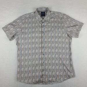 Marcello‎ Shirt Mens XL Brown Black Blue Preppy Hawaiian Button Up Short Sleeve